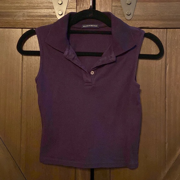 Brandy Melville Cropped Polo Shirt - Picture 2 of 4